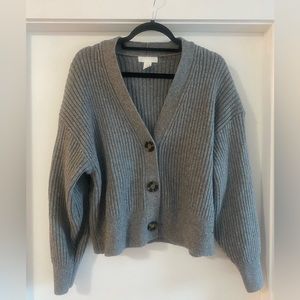 Chunky Knit Grey H&M Button Up Cardigan